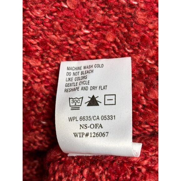 Woolrich Sweater Womens Medium Red Ruby Half Zip Mock Neck Ramie Blend Knit - Picture 4 of 7